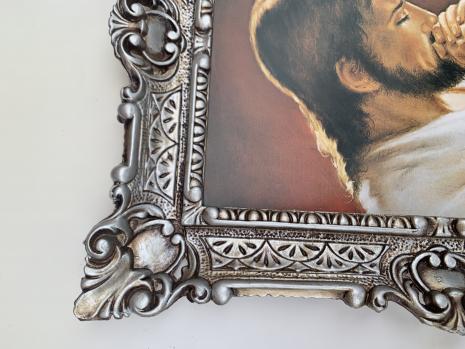 Preview: Barock Bilderrahmen rechteckig Antik Silber Barock 56x46 Fotorahmen Bildfläche 30x40cm Prunkrahmen Ohne Glas