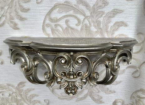 Wandkonsole Antiksilber BAROCK Spiegelkonsole 50x20x24 Antik ornament Wandablage Wanddeko Cp72-AS
