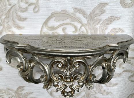 Wandkonsole Antiksilber BAROCK Spiegelkonsole 50x20x24 Antik ornament Wandablage Wanddeko Cp72-AS