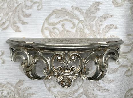 Wandkonsole Antiksilber BAROCK Spiegelkonsole 50x20x24 Antik ornament Wandablage Wanddeko Cp72-AS