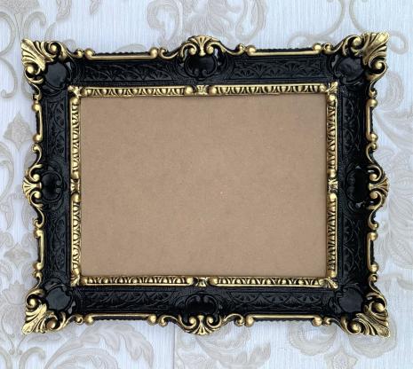 Preview: Barock Bilderrahmen Schwarz-Gold 56x46cm Fotorahmen 30x40cm Gemlderahmen Prunkrahmen Antikstil