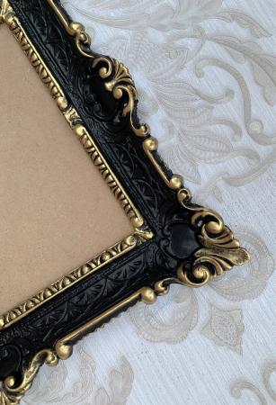 Preview: Barock Bilderrahmen Schwarz-Gold 56x46cm Fotorahmen 30x40cm Gemlderahmen Prunkrahmen Antikstil