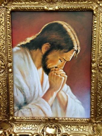 Gerahmte Gemälde Jesus Christus Religiösebilder 56x46cm Kunstdruckbild Wandbild Jesuspray