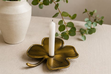 Kerzenständer Kleeblatt – Messing | Made in Italy