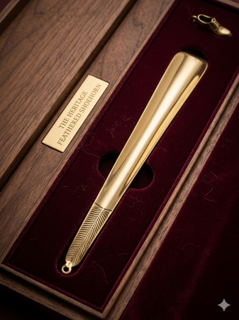 Luxus Schuhlöffel Schuhanzieher Messing Gold 40cm edel hochwertig Antik Schuhhorn  AusstellungStück