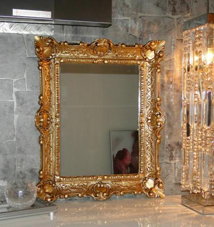 Bilderrahmen Gold barock 56x46 Fotorahmen Antik Rahmen Badspiegel Flurspiegel  30x40 mit Spiegel / Glas