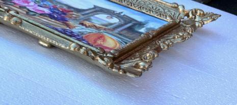 Barock  Bilderrahmen Jugendstil Weiß-Silber Antik Rechteckig 56x46 BAROCK 30x40 Ohne Glas  3049