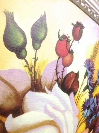 Preview: Gerahmte Gemälde BLUMEN Rosen Bild 90X70 Bilderrahmen Bild mit Rahmen Rosenbilder Blumenbild von D. Azzellini