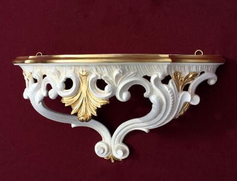 Preview: Wandkonsole Barock Elfenbeingold Konsole, Wandregal, Spiegelkonsole Extra anfertigung Wandablage  italienischen Stil 38x20x16