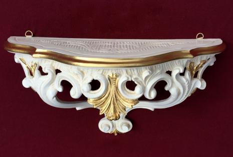 Preview: Wandkonsole Barock Elfenbeingold Konsole, Wandregal, Spiegelkonsole Extra anfertigung Wandablage  italienischen Stil 38x20x16