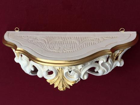 Preview: Wandkonsole Barock Elfenbeingold Konsole, Wandregal, Spiegelkonsole Extra anfertigung Wandablage  italienischen Stil 38x20x16