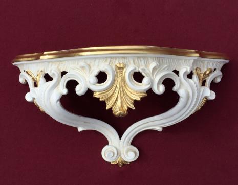 Preview: Wandkonsole Barock Elfenbeingold Konsole, Wandregal, Spiegelkonsole Extra anfertigung Wandablage  italienischen Stil 38x20x16