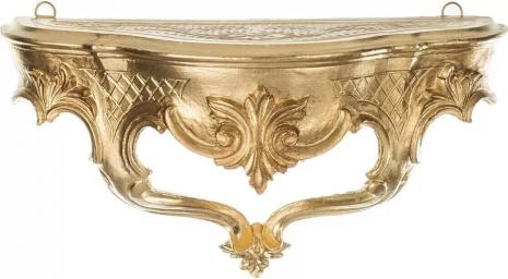 Wandkonsole Gold in Barockstill Wandregale Spiegelkonsole Ablage 30 x 16 Gold Blumenständer Ablage MADE IN ITALY