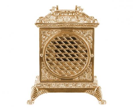 Kaminuhr Messing +2 Kerzenständer 5 flammig Tischuhr Gold Antik Kaminset  MADE IN ITALY