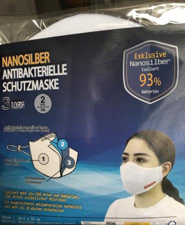 10 x Nase-Mundschutzmaske Atemschutzmaske 30 x Waschbare Nanosilber Antibakteriel Mundschutz Maske