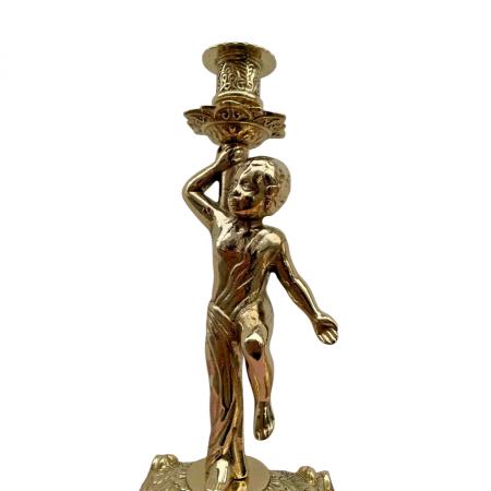 2 x Kerzenleuchter Messing Kerzenständer Gold Kerzenhalter 28 cm Tischdeko
