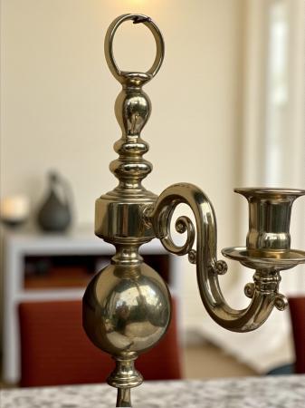 2 x Wandkerzenhalter Gold Messing Massiv Wandkerzenständer einmarmig Barock 82271