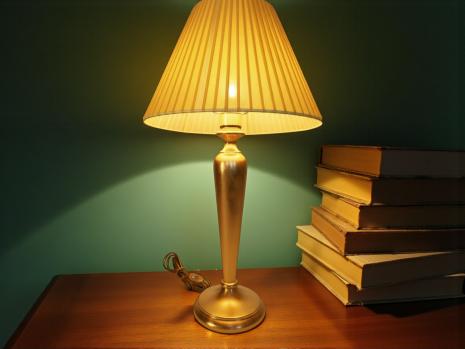 Preview: Tischleuchte , Nachttischlampe , Tischlampe  Gold / Senf Lampe Leuchte 54 cm