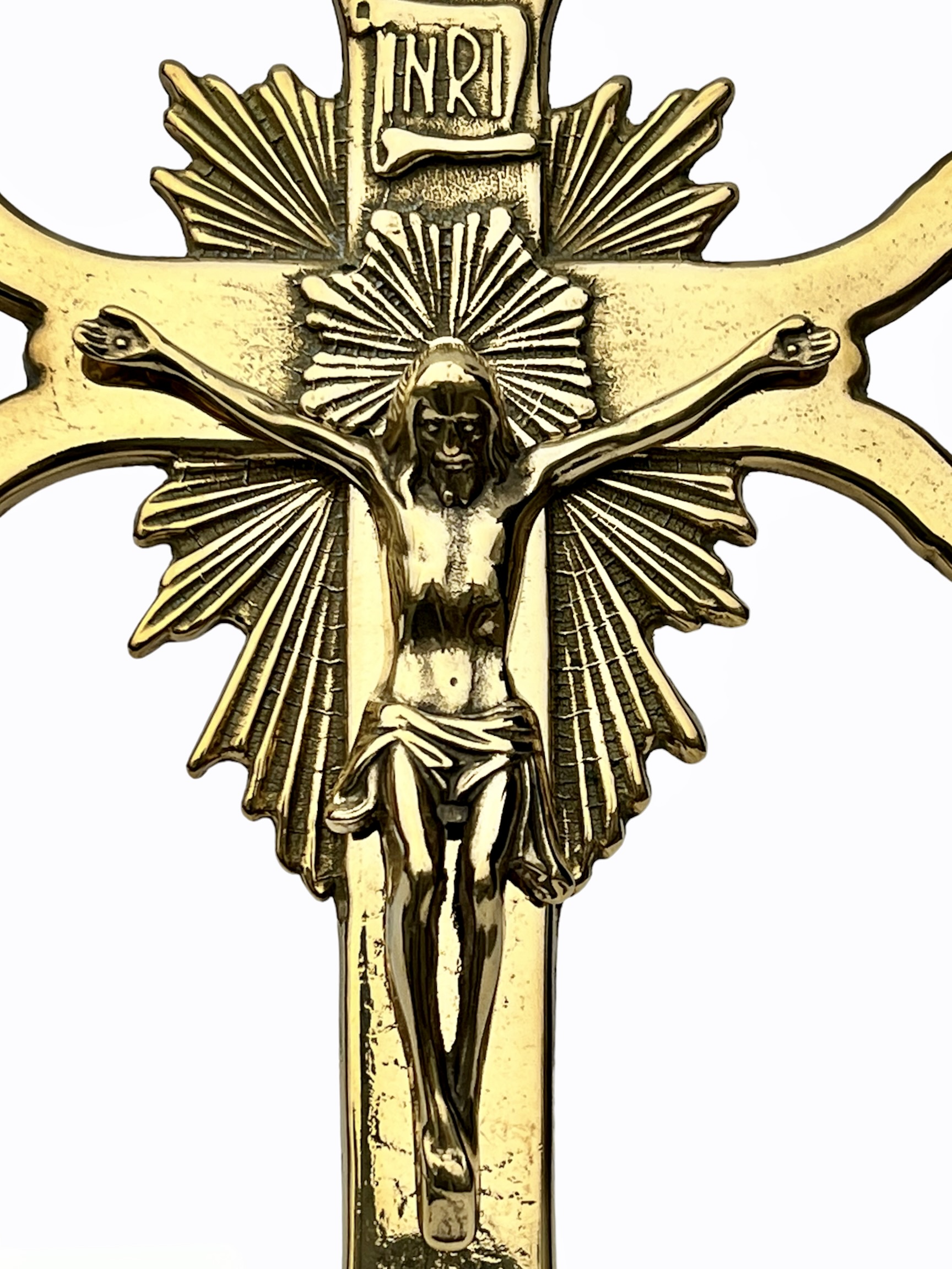  Wandkreuz Messing Gold Kruzifix Jesus am Kreuz