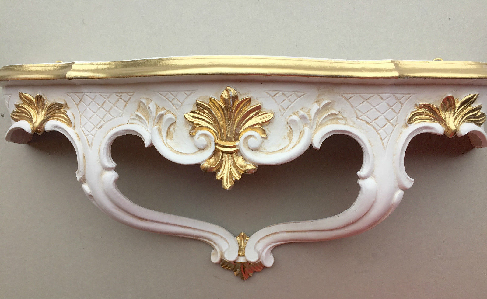 ✅ Wandkonsole im Gold Barock Stil mit Wellen Ornamenten Wandregal Regal 