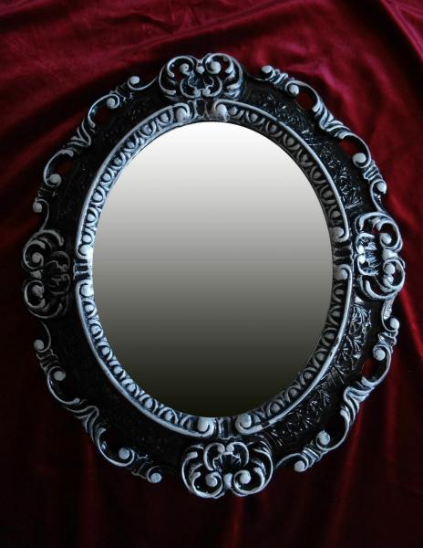 Bilderrahmen Oval Barock Schwarz-Silber 45X38 Fotorahmen Bilderrahmen