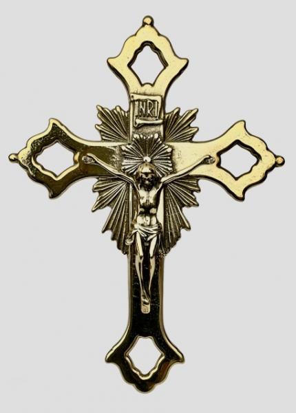  Wandkreuz Messing Gold Kruzifix Jesus am Kreuz Jesus  Christus
