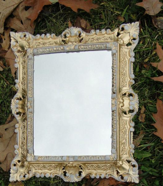 Wandspiegel , Spiegel, Barock, Antik , Badspiegel, Gold-weiß , 3047 , 45x37