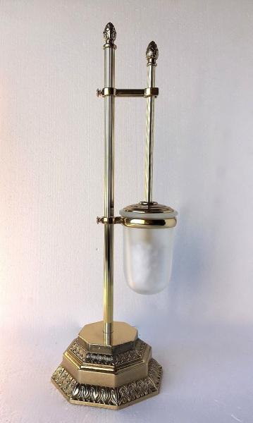Messing Gold Stand wc Garnitur 58 cmToilettenbürste Klopapierhalter Bürste poliertes Messing