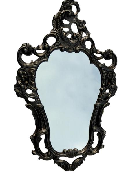 Wandspiegel Oval Schwarz Barock Antik Retro Gothik 50x76 Badspiegel 3039