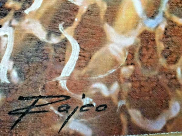 Gerahmte Gemälde 90x70cm Mykonos Insel in Griechenland Paradise Mittelmeer Mittelländisches Meer mediterrane inseln Bild mit Rahmen Gold