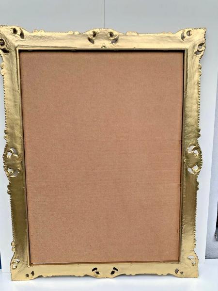 berühmteste Lächeln der Welt Mona Lisa von Leonardo Da Vinci barock 90x70 Bild mit Rahmen Gold Antik Gerahmte Gemälde berühmte bilder Kunstepoche