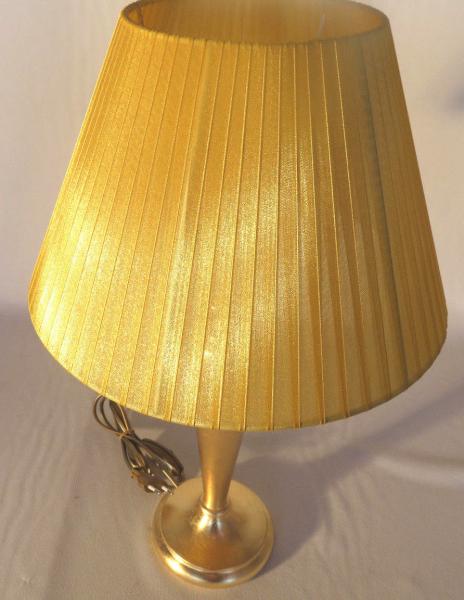 Tischleuchte , Nachttischlampe , Tischlampe  Gold / Senf Lampe Leuchte 54 cm