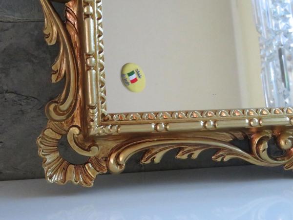 Wandspiegel Gold Ornamente Barockspiegel Friseurspiegel Flurspiegel Mirror 43x37