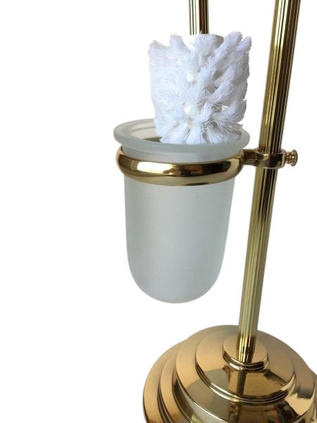 Messing wc Garnitur Badartikel Toilettenbürste Klopapierhalter Bürste poliertes Stand 71 cm