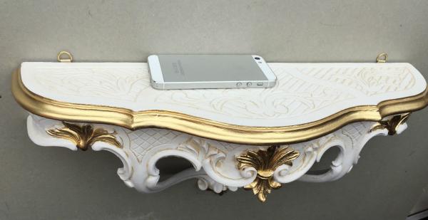 Wandkonsole barock Elfenbein Gold  45x21cm Wandregal BAROCK ANTIK  cp68Ig