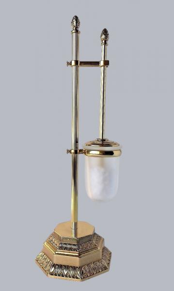 Messing Gold Stand wc Garnitur 58 cmToilettenbürste Klopapierhalter Bürste poliertes Messing