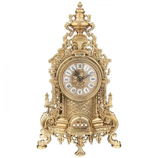 Kaminuhr mit 2 Kerzenständer 5 armig aus Messing Standuhr  MADE IN ITALY
