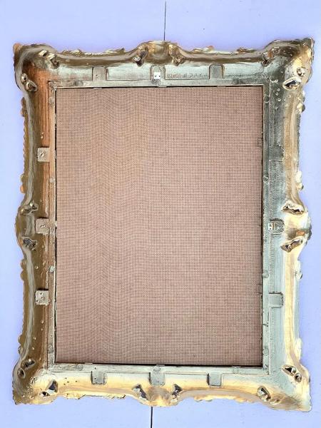 Gerahmte Gemälde Blumen in Vase Schwarz 56x46cm Stillleben Blumen in Barock Rahmen Antik Blumenbild