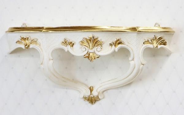 Wandkonsole barock Elfenbein Gold  45x21cm Wandregal BAROCK ANTIK  cp68Ig