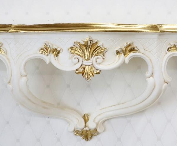 Wandkonsole barock Elfenbein Gold  45x21cm Wandregal BAROCK ANTIK  cp68Ig