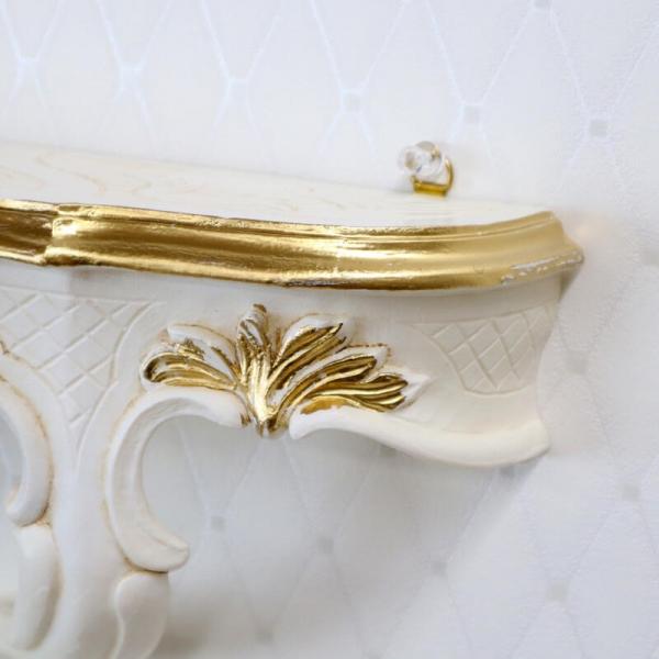 Wandkonsole barock Elfenbein Gold  45x21cm Wandregal BAROCK ANTIK  cp68Ig