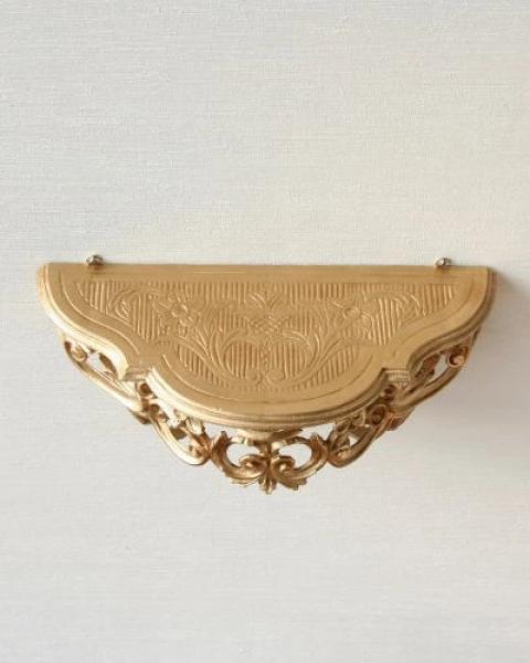Wandkonsole Barock Gold Antik Stil Hängekonsole 50x20x24cm Spiegelkonsole, Ablage, Antik Ornamente Cp72 G