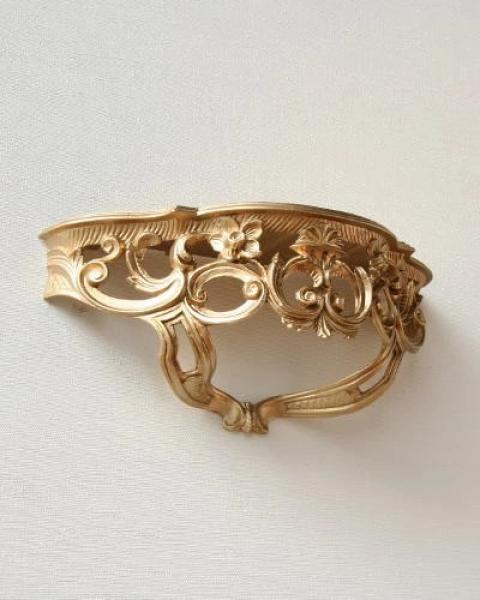 Wandkonsole Barock Gold Antik Stil Hängekonsole 50x20x24cm Spiegelkonsole, Ablage, Antik Ornamente Cp72 G