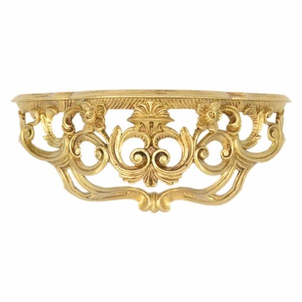 Wandkonsole Barock Gold Antik Stil Hängekonsole 50x20x24cm Spiegelkonsole, Ablage, Antik Ornamente Cp72 G