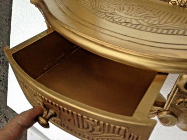 Wandkonsole mit Schublade Silber Wandablage in Barock Antik Still B/H/T 50cmx 27cmx20 cm Spiegelkonsole Cp84 Silber