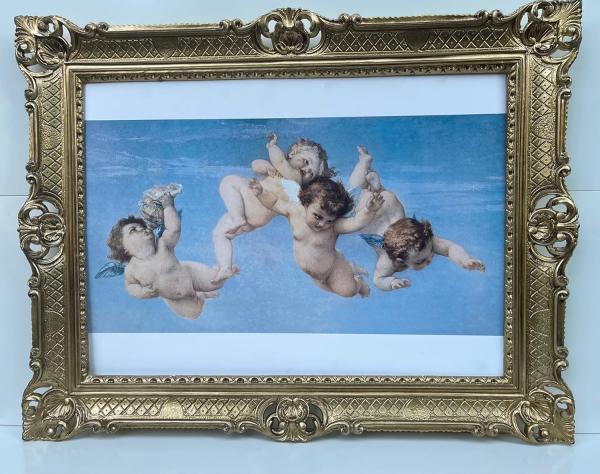 Gerahmte Gemälde Engelsbilder Die Geburt Der Venus mit Goldenen Rahmen 90x70cm religiöse Renaissance Alexandre Cabanel Bild