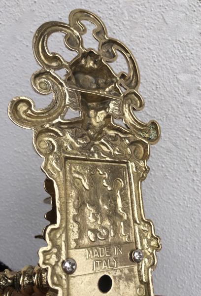 Wandkerzenhalter 2 Armig Wandkerzenleuchter antik gold mehrarmig Klavierleuchter schwenkbar Barockstil 82262 MADE IN ITALY