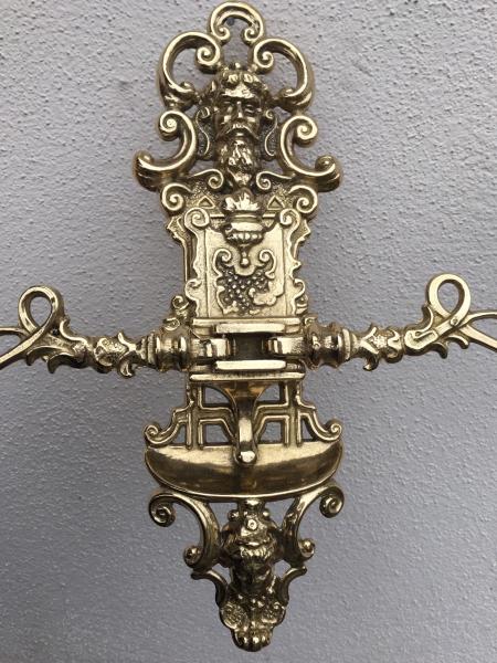 Wandkerzenhalter 2 Armig Wandkerzenleuchter antik gold mehrarmig Klavierleuchter schwenkbar Barockstil 82262 MADE IN ITALY