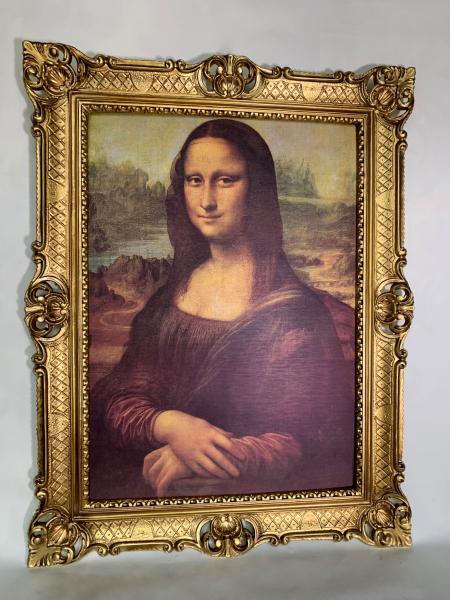 Gemälde Mona Lisa Bild mit Bilderrahmen BAROCK Antik look 45x38 cm Bilder Gold 