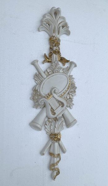 Wanddeko ,Wandrelief Antik in Barockstil, Weiß-Gold, Wandbehang, Ornament, Türbogen , Spiegeldeko, Weihnachtsdeko, 60 x18